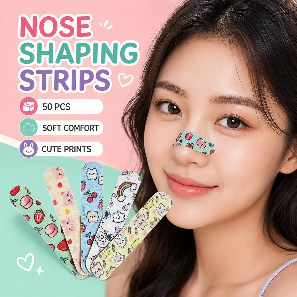 50Pcs 16D Memory Support Nose Shaping Strips Refined Nose Shape Reshape Nose Lifter Cartoon Bridge Lifting Up Quake