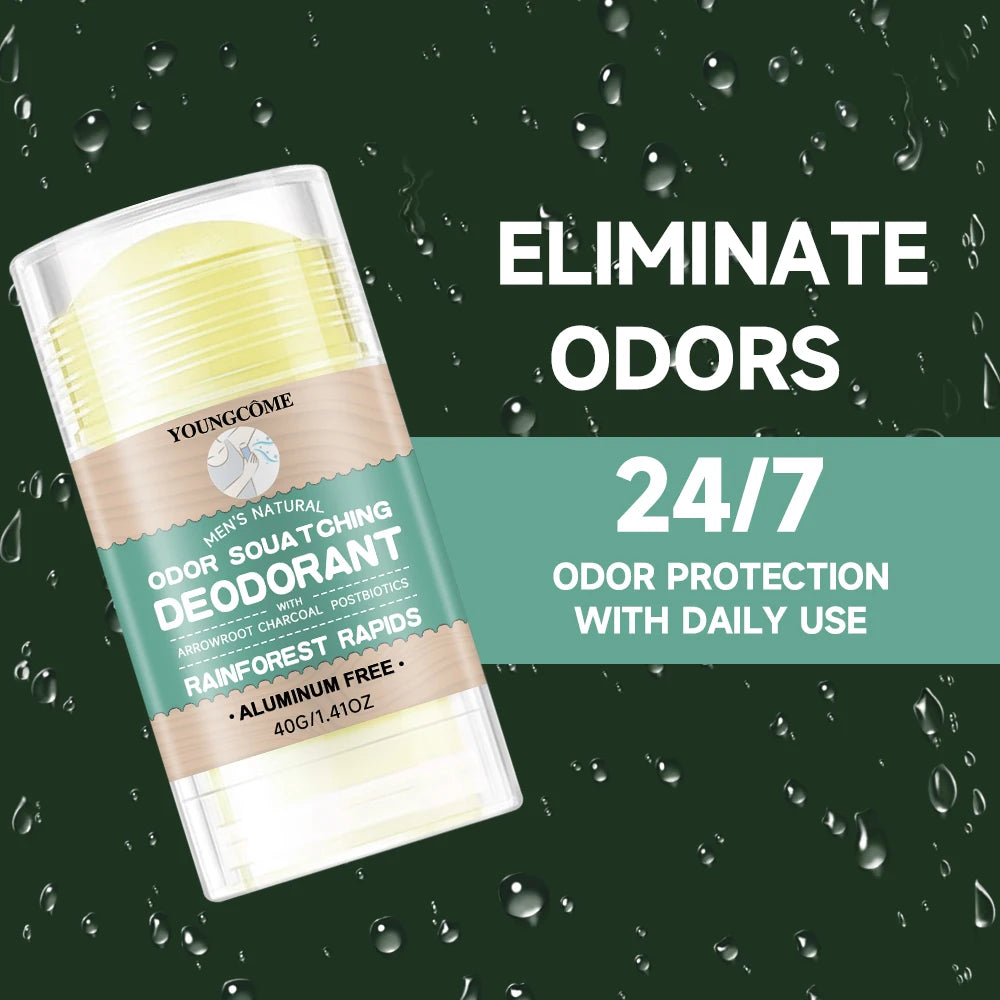 Men's Natural Deodorant Stick Anti Sweat Keep Dry Lasting Fragrance Remove Armpit Odor Underarm Refresh Stick Fade Body Odor Quake