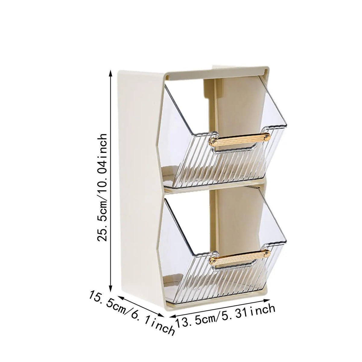 Tea Bag Organizer Large-capacity Versatile Space-saving 2 Layer Detachable Display Box Makeup Organizer for Pantry Lipstick Home Quake