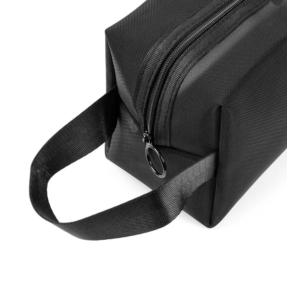 1PC Black Travel Mesh Cosmetic Bag Zipper Makeup Bag For Women Wash Toiletry Bag Makeup Organizer Quake