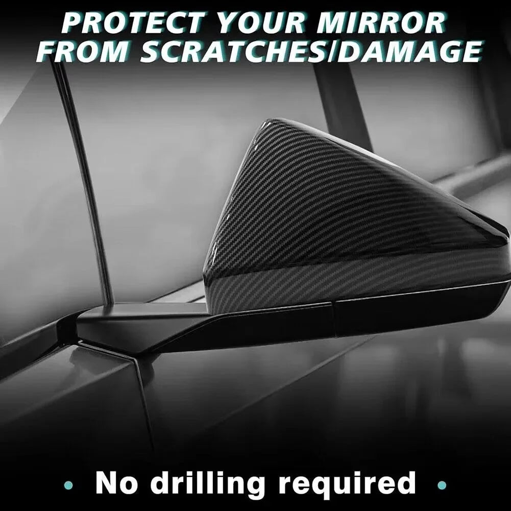For Tesla Cybertruck 2023-2025 Car Sticker Rearview Side Mirror Cover Wing Cap Exterior Door Rear View Case Trim Carbon Fiber Quake
