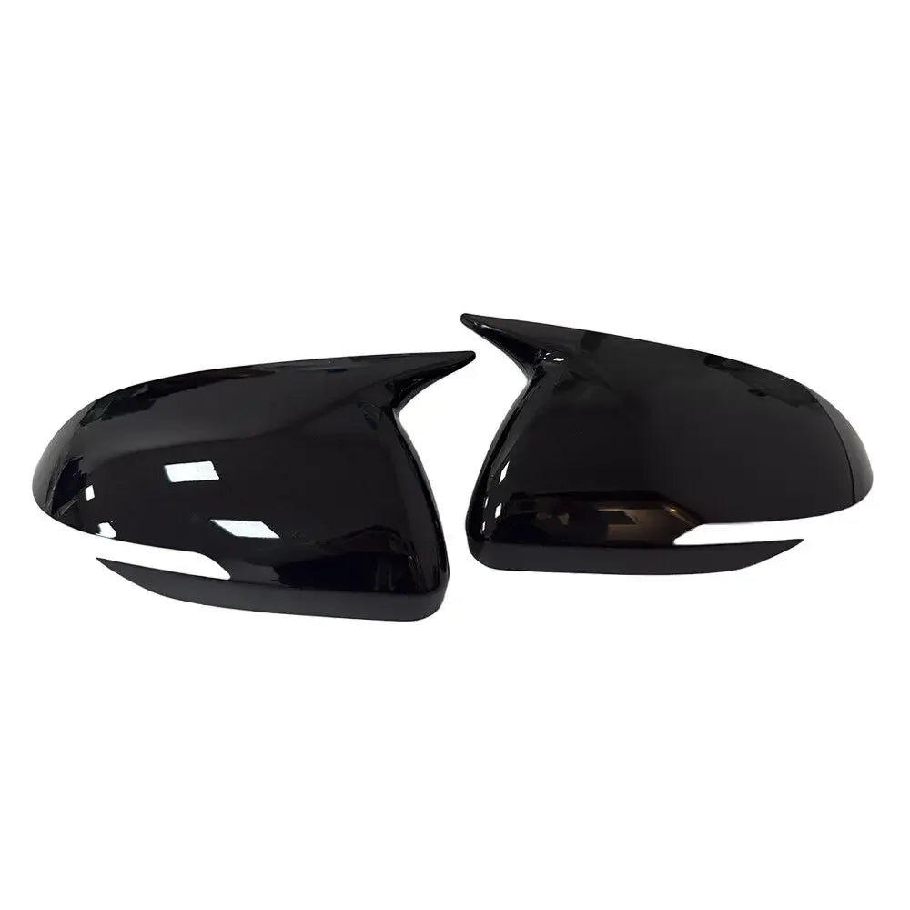For Kia Rio 2018-2023 2x Car Sticker Rearview Side Mirror Cover Wing Cap Exterior Case Trim Accessories Vehicle Decoration ABS Quake With Light Black
