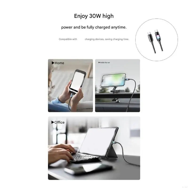 Type C to USB C Cable Fast Charging Quick Charging Cord Nylon Braided Cable for Phone Tablet Laptop Accessories K1KF Quake