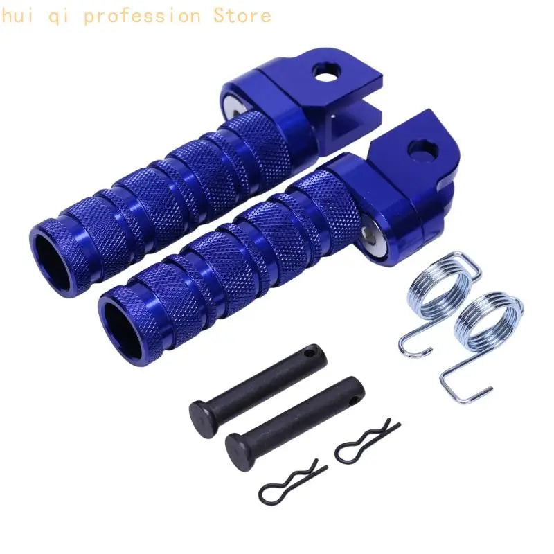 Forked Mount Motorcycle Foot Peg Assembly with Knurled Grip Texture, Machined Aluminum Build for Service Projects H8WE Quake H8WE3TT208670-BL-B CN