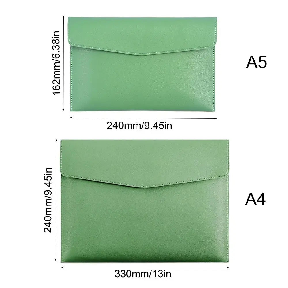 Stationery Dustproof Leather Leather Document Pouch Large Capacity A4 A5 Leather File Folder Document Bag Quake