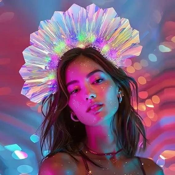 Stage party performance decorative headband laser luminous headband Girls women headwear Hair Styling Tools Accessories Quake