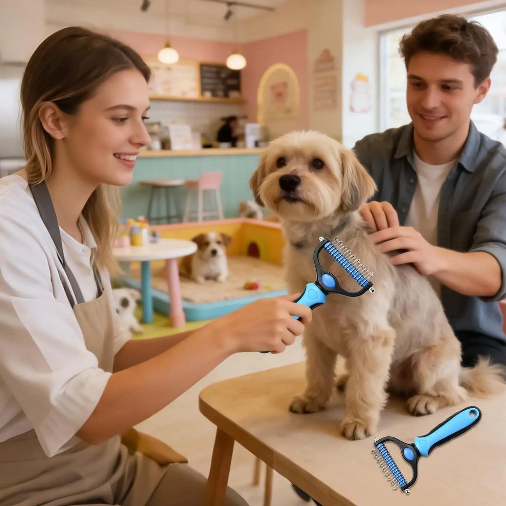 Dog Shedding Brush Undercoat Rake Detangling Comb for Kitten Puppy Long Short Haired Animals Removing Knots Loose Hair Quake