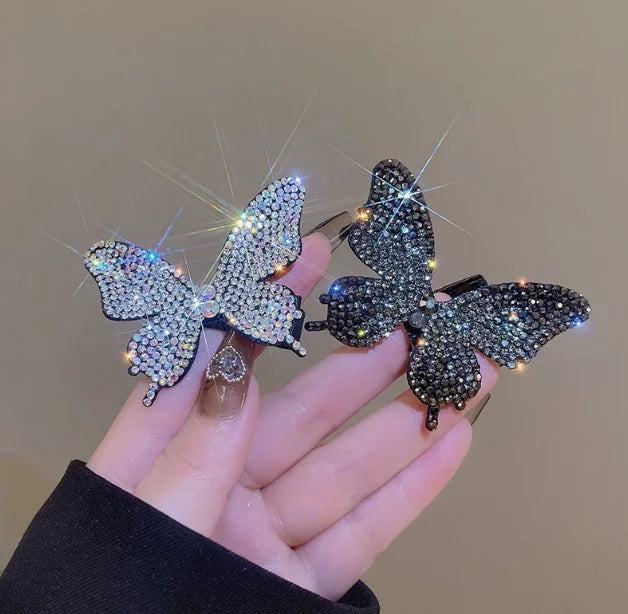Women's Colorful Butterfly Hairpin Hair Clips Fashion Kids Barrettes Bobby Pins Diamond Butterfly Clip Hairdressing Accessories Quake