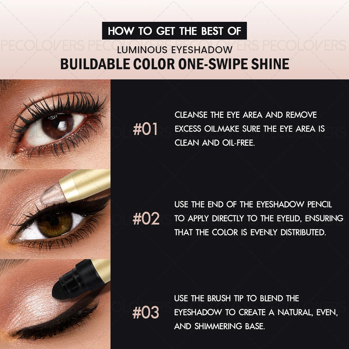 1 Pc Shimmer Eyeshadow Stick, Dual-ended Eyeshadow Pen, with Brush, Eye-catching Eye Makeup High Color Rendering, Concert Makeup Quake