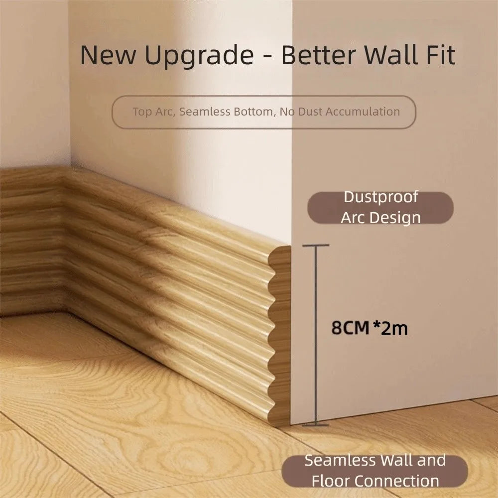 High Quality Thickened Wall Baseboard Anti-collision Self Adhesive Molding Trim 3D Soft Decoration Strips Bedroom Quake