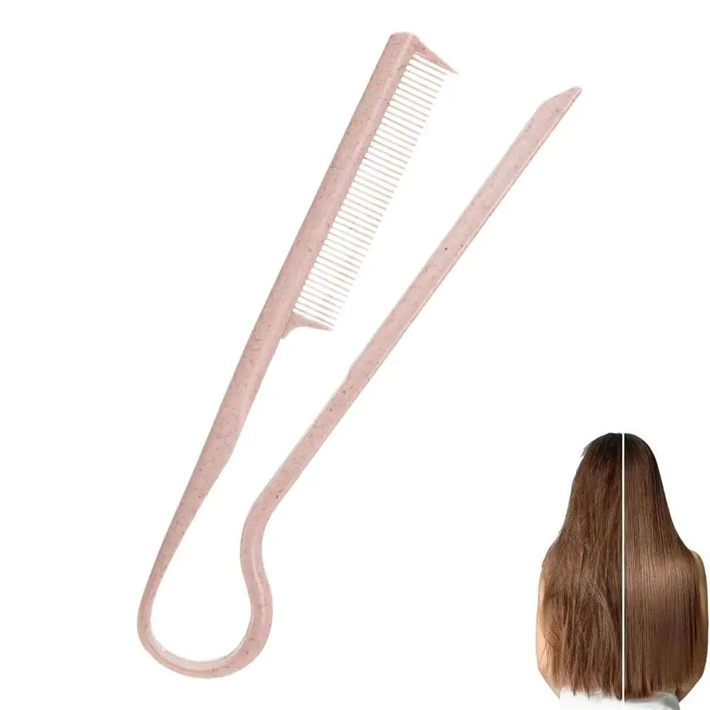 Portable V-Shaped Hair Straightener Comb,Hair Styling Comb Messy Hair Finishing Comb Straightening Splint Comb Hair Hairdressing Quake pink