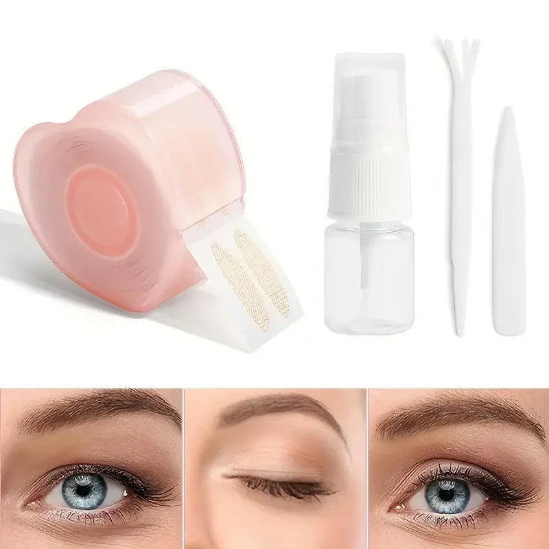 300Pcs Water-activated Eyelid Tape Sticker Double Fold Self Adhesive Eyelid Tape Stickers Makeup Clear Beige Invisible Tool Quake