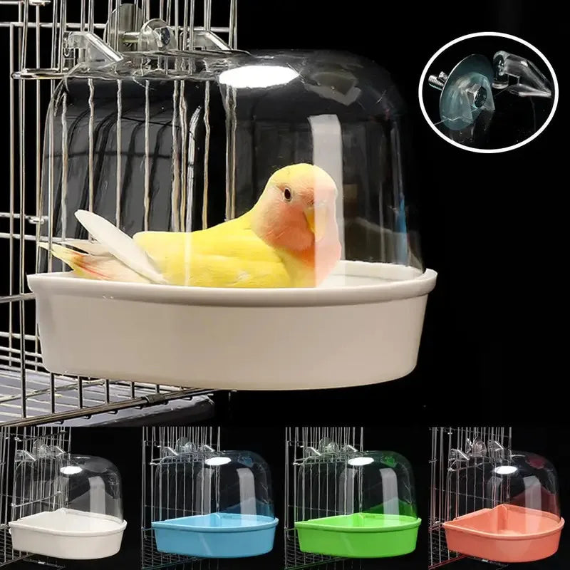 1PCS Hanging Bird Bath Cube Parrots Bathtub Shower Box Cage Accessory For Little Bird Canary Budgerigar Cockatiel Lovebird ﻿ Quake