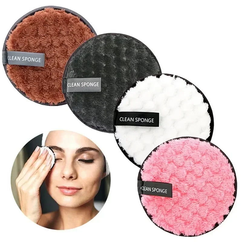 vvocci 4PCS Microfiber Makeup Remover Towel - Washable Reusable Face Cleaning Sponge for Skincare & Cosmetics Quake