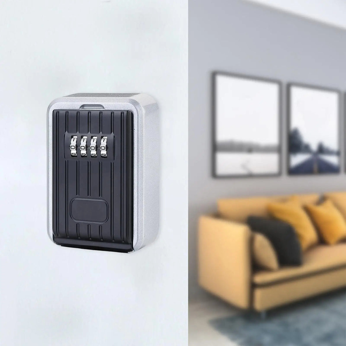 4 Digit Wall Mounted Password Box,Key Storage Lock Box,Combination Key Storage Lock Box,Key Code Box Quake