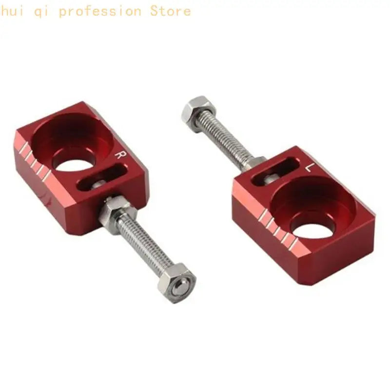 Motorcycle Chain Tensioner Rear Axles Blocks Wheel Axles Hub Spacer For Dirt Bike Rear Wheel Adjustable Mechanism H8WE Quake Red CN