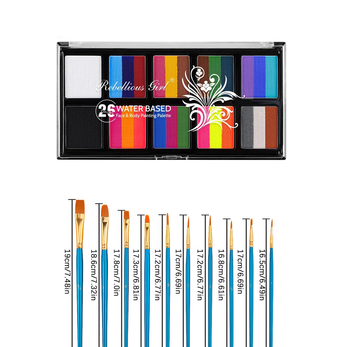Body Face Painting Kit for Kids Adults,10 Color Face Makeup Palette with Brush,Halloween Carnival Artist Cosplay Art Party Quake with 10Brush