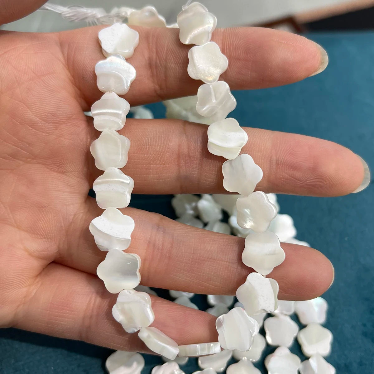 DIY Shell Isolation Beads Trochus Shell Gloss Beads For Jewelry Making DIY Necklace Bracelet Earrings Accessory Quake Flower-8mm