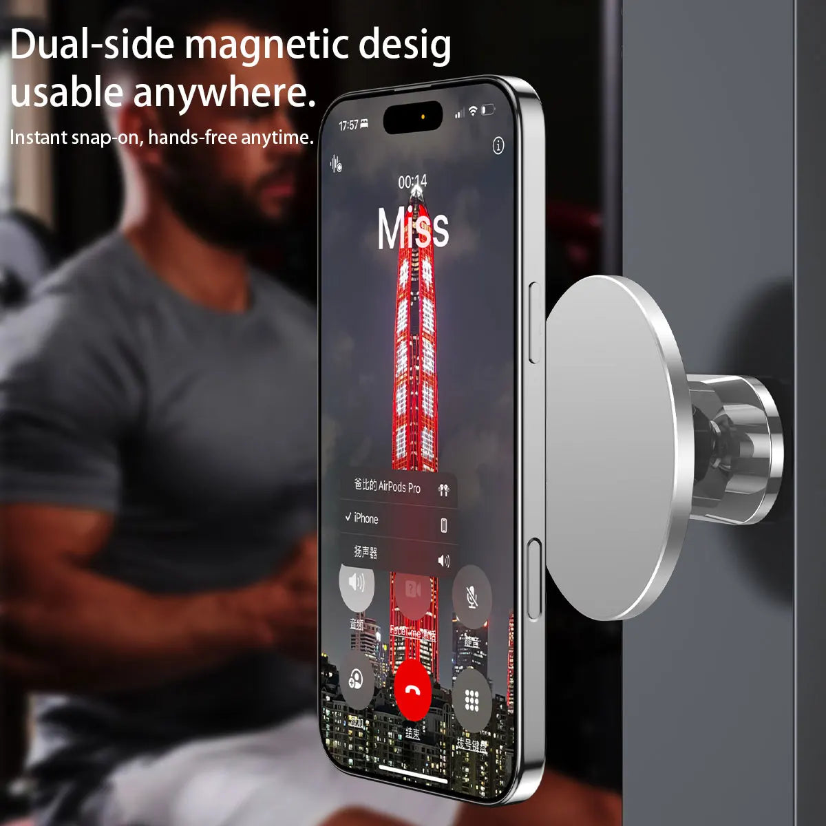 Double sided Magnetic Phone 360 Holder Stand Mobile Cell For Phone Quake