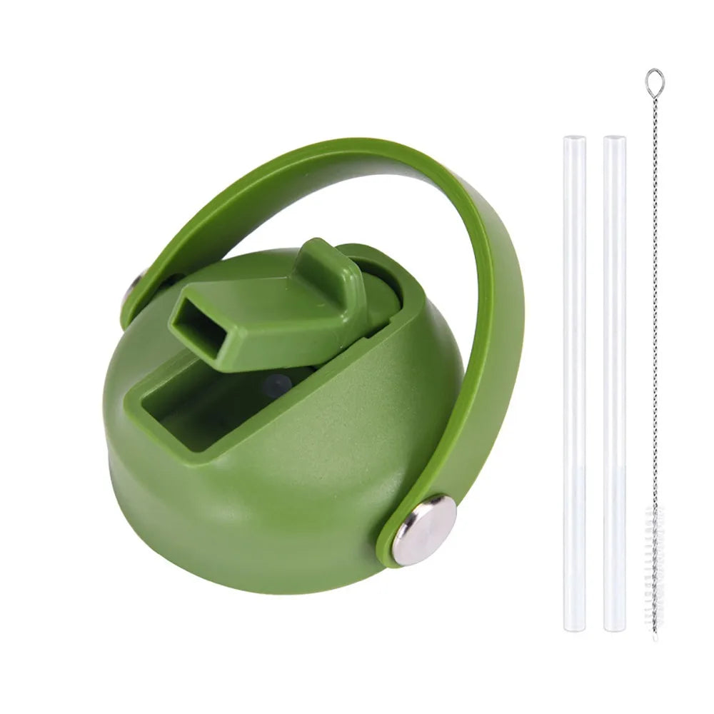 PP Plastic Cup Lid Splash Spill Proof With Big Handle Vacuum Bottle Replacement Lid Wide Mouth Bottle Cover Quake 20