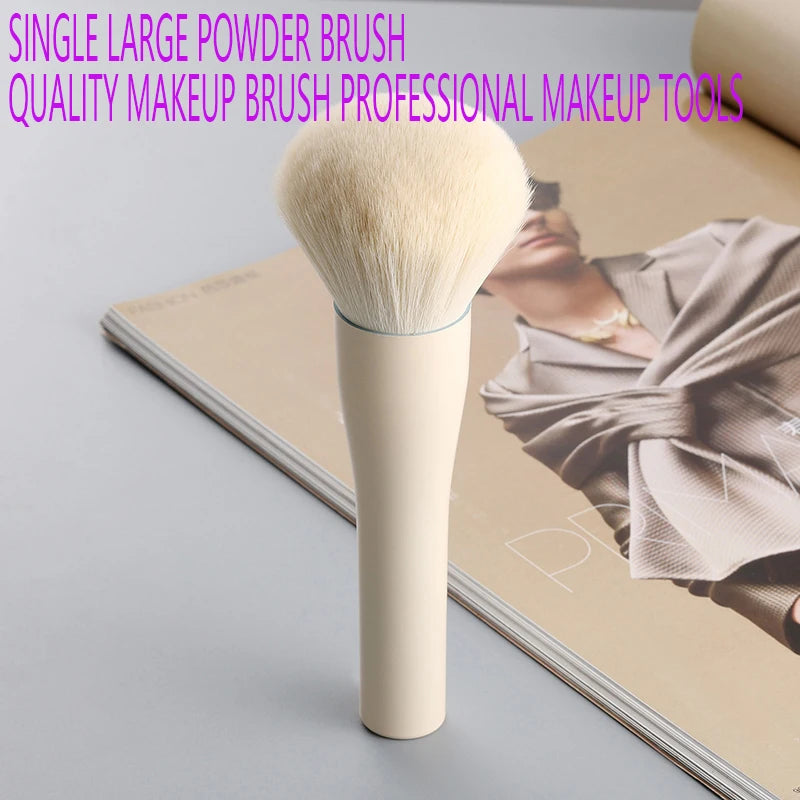 Single Large Powder Brush Professional Soft Synthetic Bristles Gentle For All Skin Types Ideal For Setting Powder Daily Makeup Quake