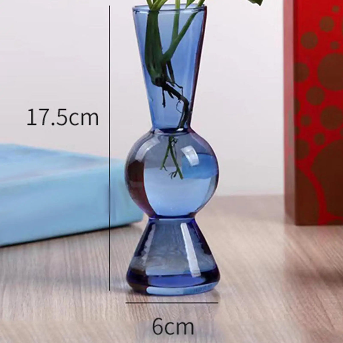 Modern Glass Flower Vase Holder Flower Pot Ornaments for Living Room Tabletop Centerpieces Dining Table Kitchen Decor Quake