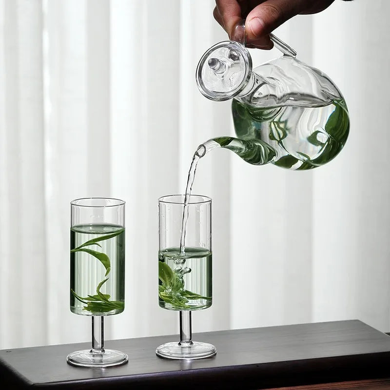 Transparent glass hand-held green tea teapot heat-resistant glass imperial concubine teapot retro boiling teapot Quake