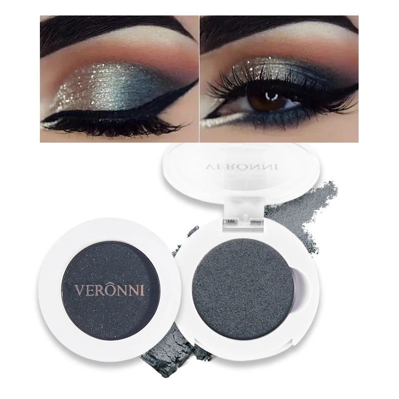 Monochrome Fashion Shimmer Glitter EyeShadow Makeup Pigment Pearlescent Brightening High Light Powder Eyeshadow Lasting Cosmetic Quake E114