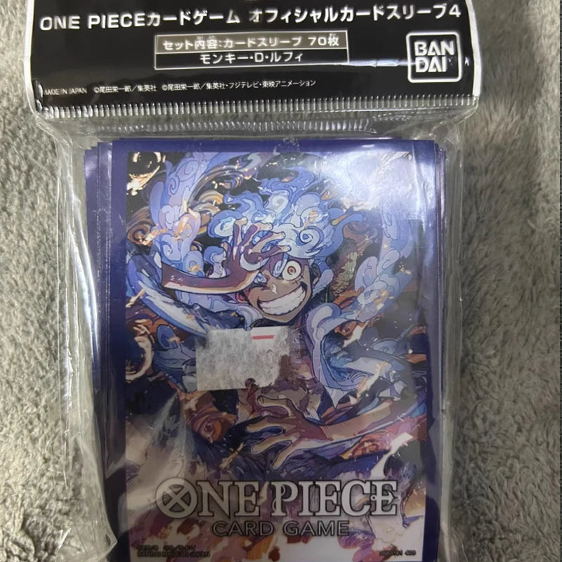 Bandai Luffy Nika Three Captains One Piece Card Sleeves 66x92mm 70pcs Card Protectors Anime Collection Gift for TCG Players Quake