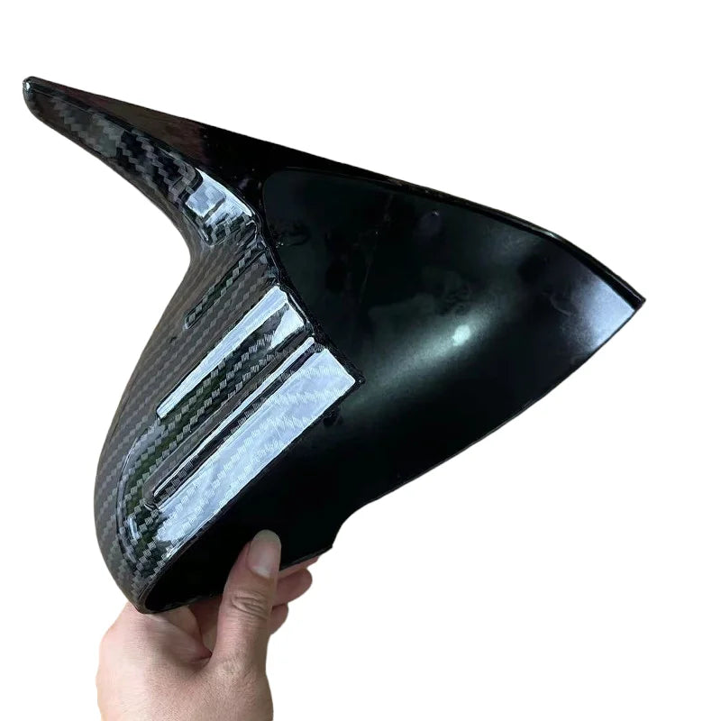 For KIA Stinger 2018-2022 Auto Car Body Side Door Rearview Mirror Cover Sticker Trim ABS Carbon Fiber Style Gloss Black Quake