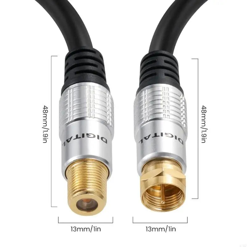 Coaxial Satellite Antennas Cable RG59U, F Female to TV9.5 Male Cable for Cable Box, Receiver, and DVR Setup K1KF Quake