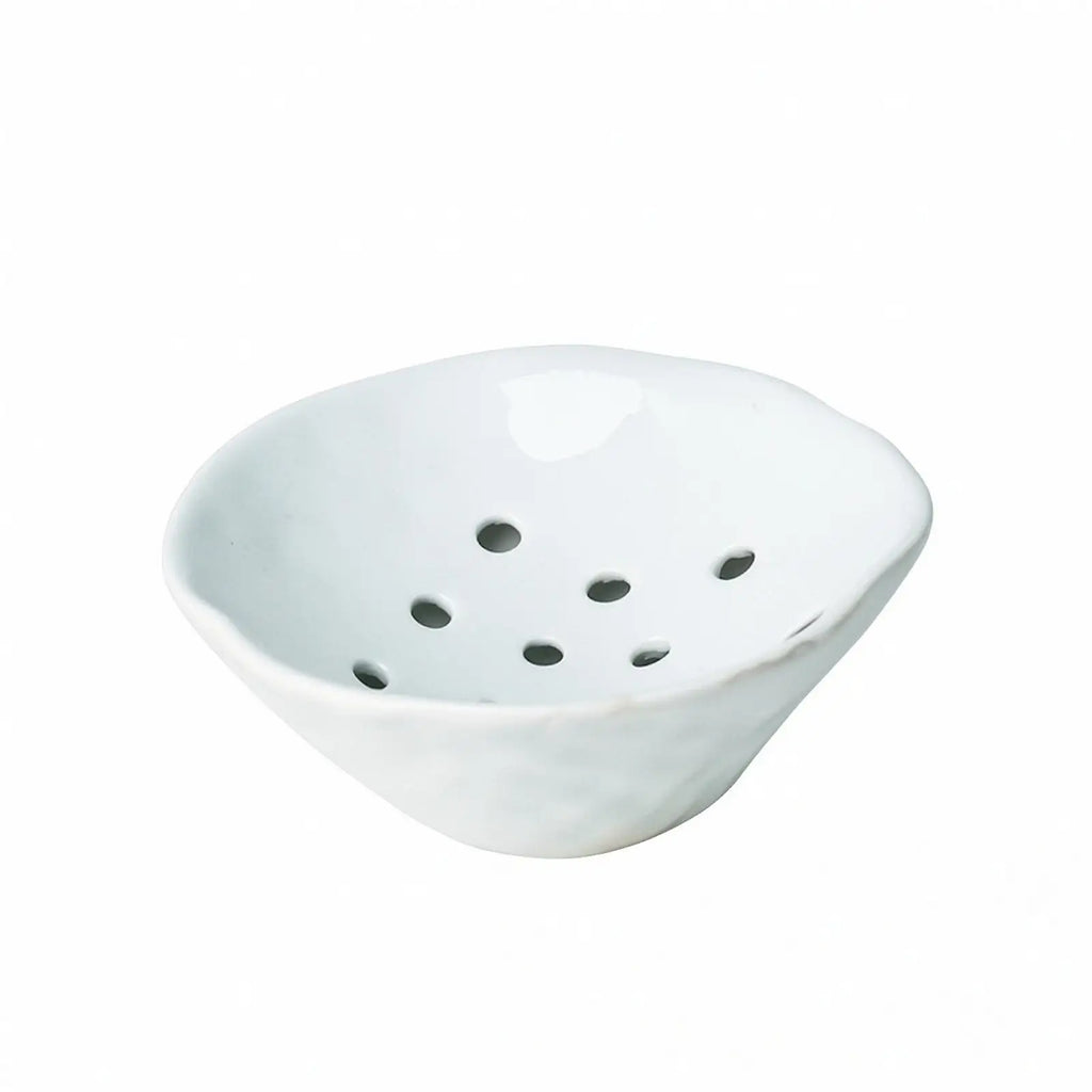 Elegant Ceramic Flower Vase with Perforated Insert for Low Profile Bouquets Living Room Table Decor Quake Bowl