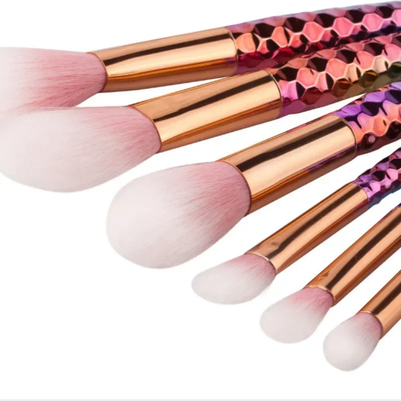6Pcs Soft Nylon Hair Honeycomb Handle Makeup Brushes Set Eye Shadow Blush Professional Makeup Brushes Set Quake