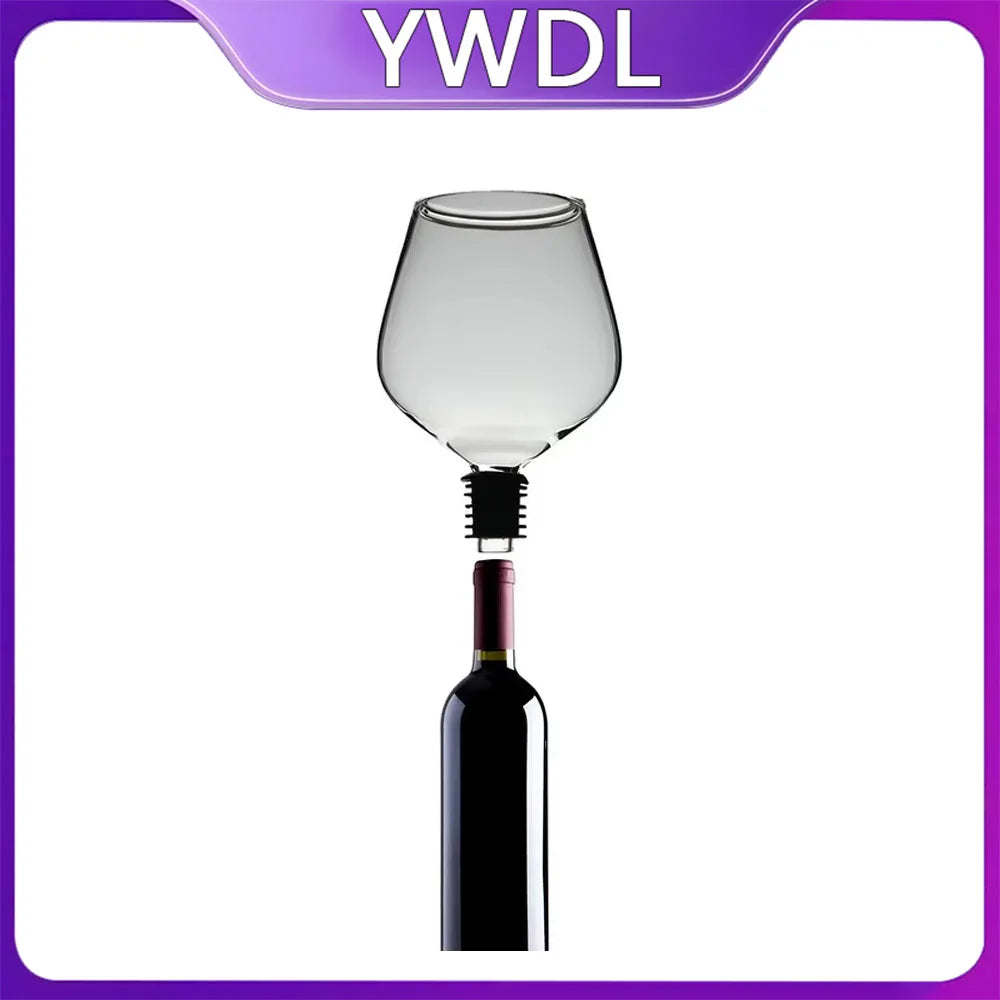 YWDL 270/500ml Wine Bottle Glass Topper Drink Directly From The Bottle Clear Shot Glass Cup Wine Decanter With Silicone Seal Quake