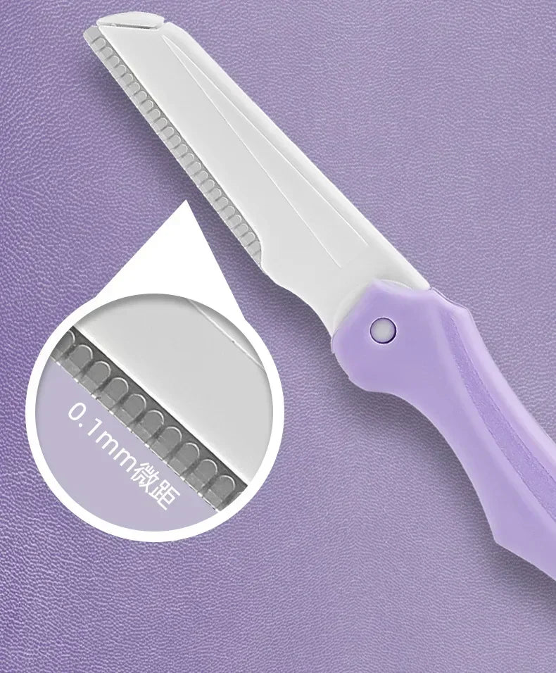 vvocci 3Pcs Eyebrow Tools Portable Scissors with Comb Private Label Set Makeup Eyebrow Trimming Set Eyebrow Razor makeup tools Quake