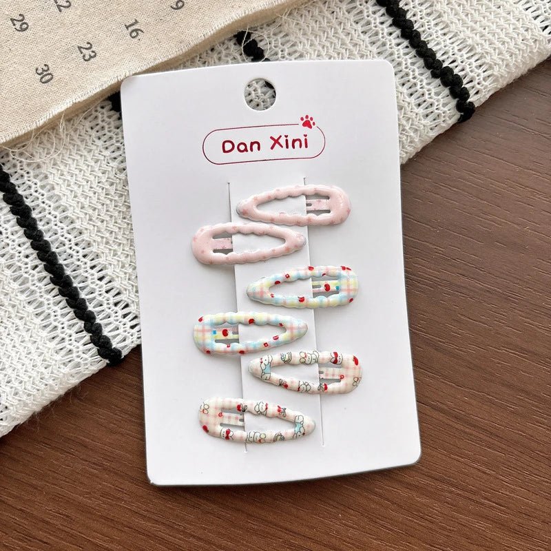 Girls Floral Liu Seaside Clip Hairpin Children's Color Polka Dot Small Bb Clip Baby Cute Hairpin Quake