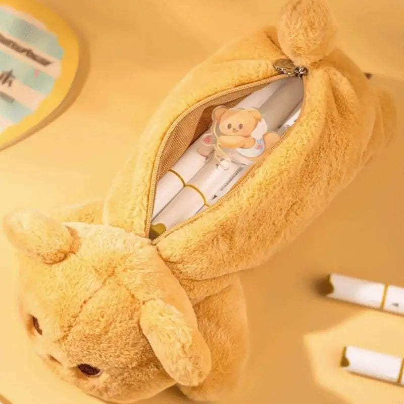 Adorable Bear Pencil Bag Large Capacity Pencil Case Portable Pen Organiser For Pen Eraser Marker Ruler Cosmetic Tool K1KF Quake CN