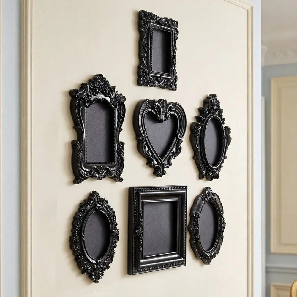 Hanging Mini Photo Frames Photographic Props Wall Space DIY Vintage Picture Frame Resin Baroque Ornate Decorative Frames Quake