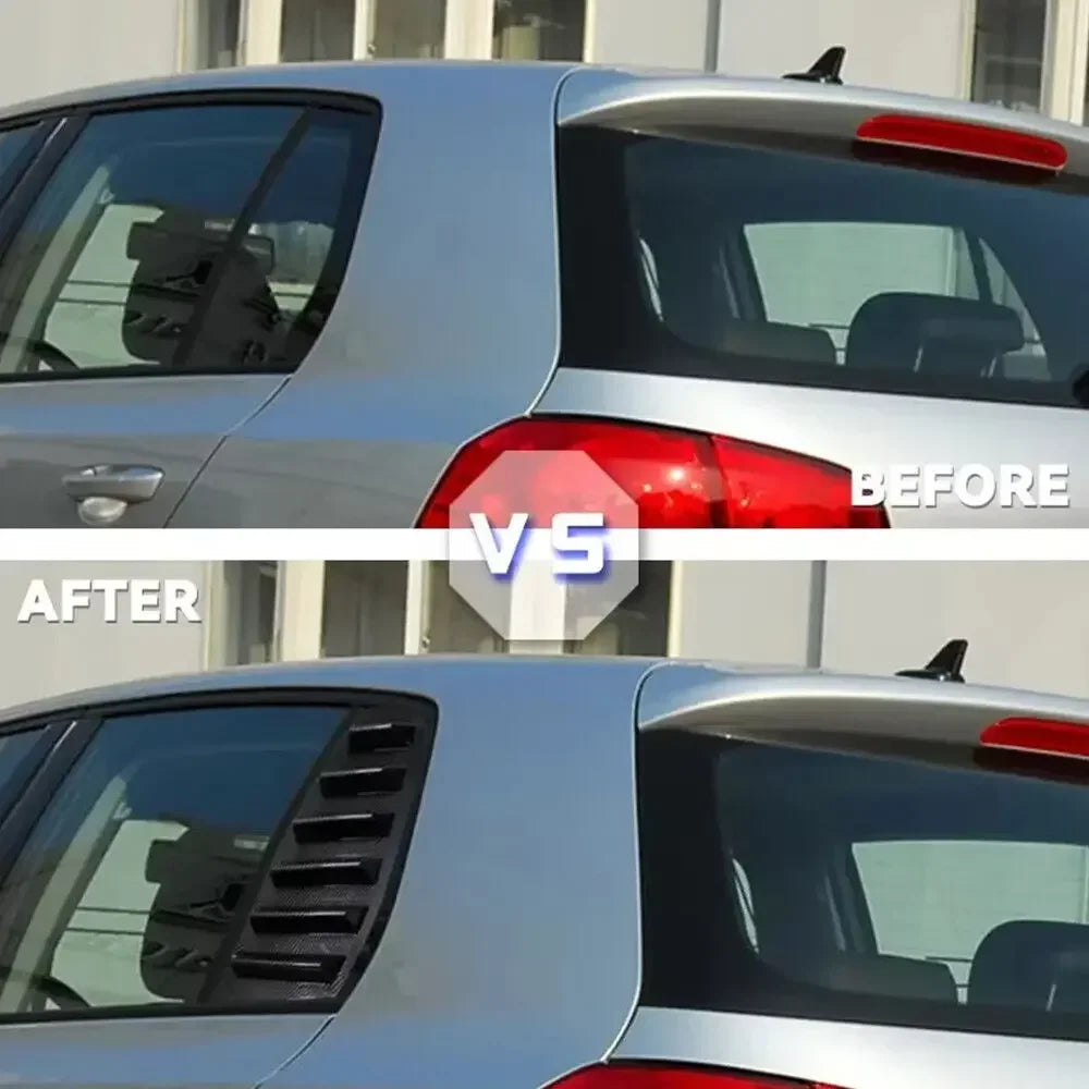 For VW Golf MK5 2004-2008 GTI R32 Car Rear Louver Window Side Shutter Cover Trim Sticker Vent Scoop ABS Carbon Fiber Accessories Quake
