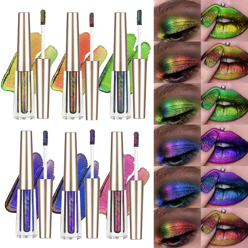 Chameleon EyeshadowsDiamond Glitter Liquid Eyeshadow StickHighly Pigmented Metallic Shimmering Long Lasting Shine All Makeup Quake
