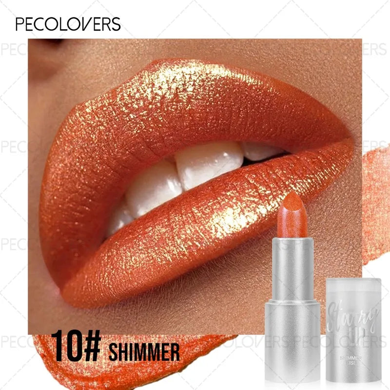 1PC Glitter Lipstick, Shiny and Charming Lips, Waterproof and Sweatproof, Suitable for Festival Makeup, Lip Cosmetics Quake 10