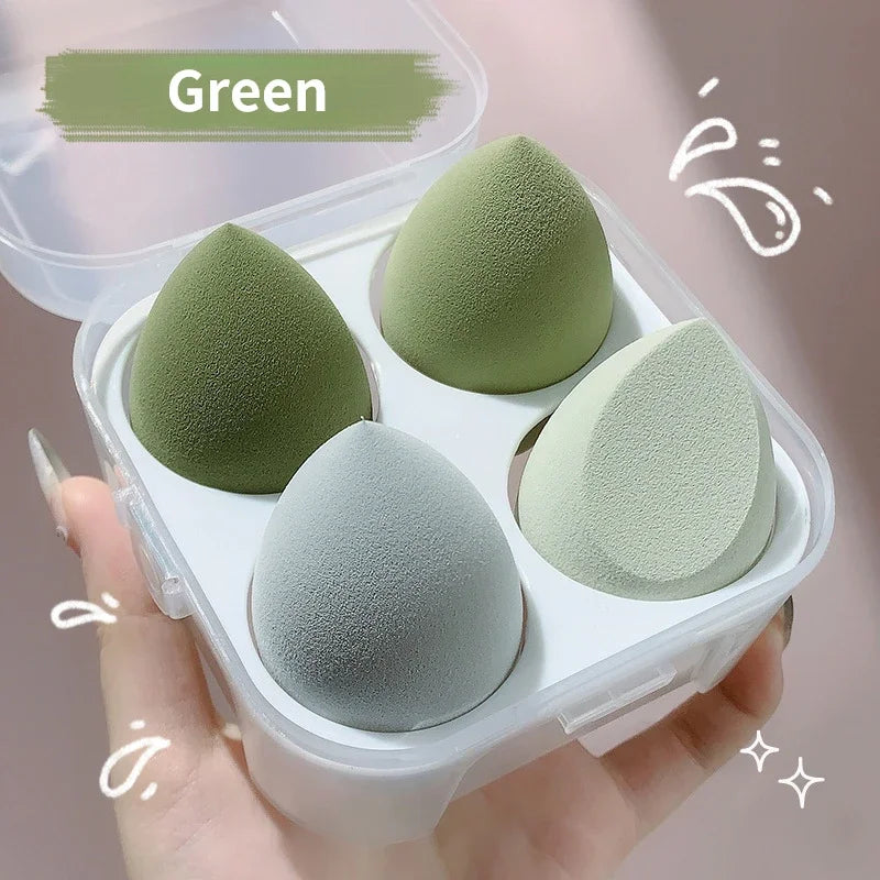Fruit Shaped Cosmetic Puff with Storage Box for Women Face Foundation Powder Sponge Cosmetic Puff Make Up Sponge Makeup Tools Quake Green with box