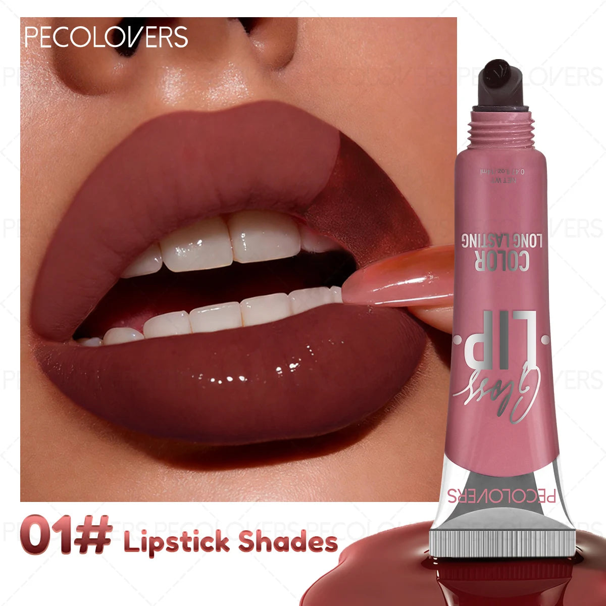 1PC Tearable Lip Gloss, Long-lasting Lipstick, Waterproof, Non Stick To Cup, Multi Color Selection, Lip Makeup Quake 01