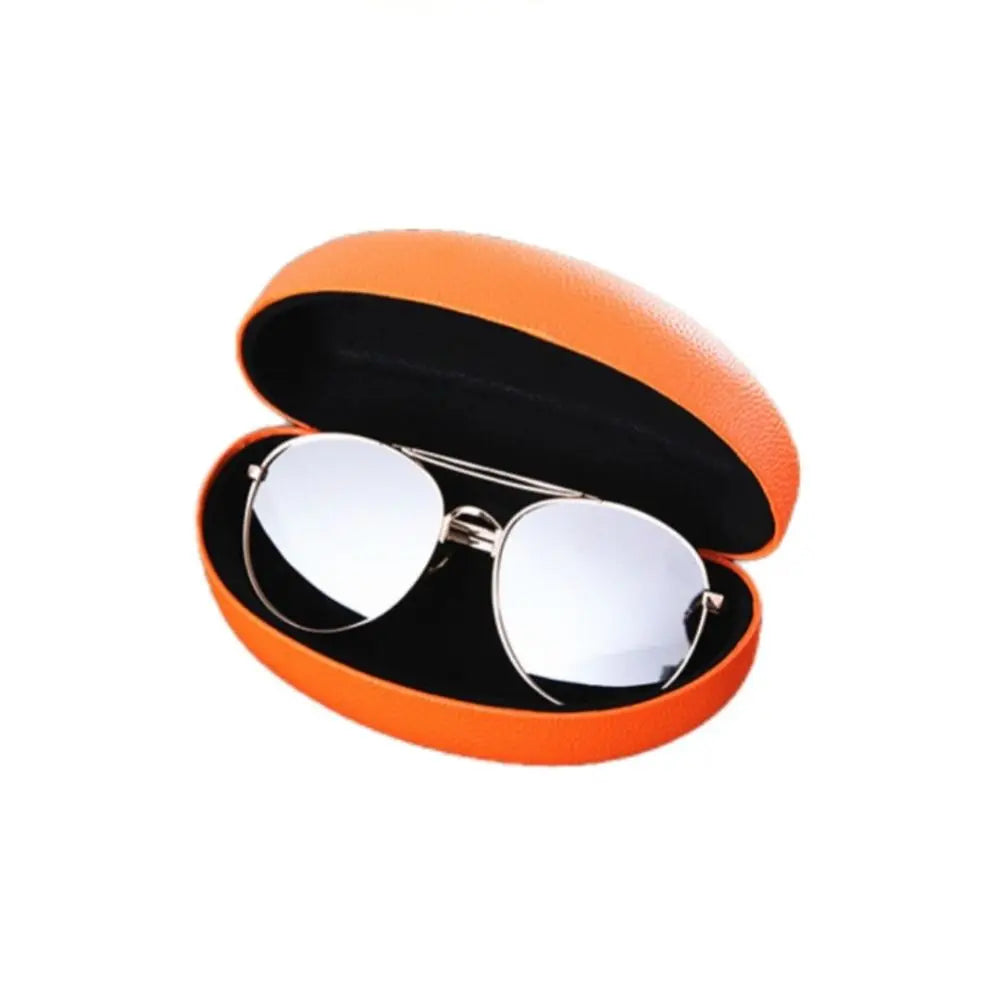 Fashion Men and Women Leather Iron Box Glasses Case Sunglasses Case Sunglasses Box Quake orange
