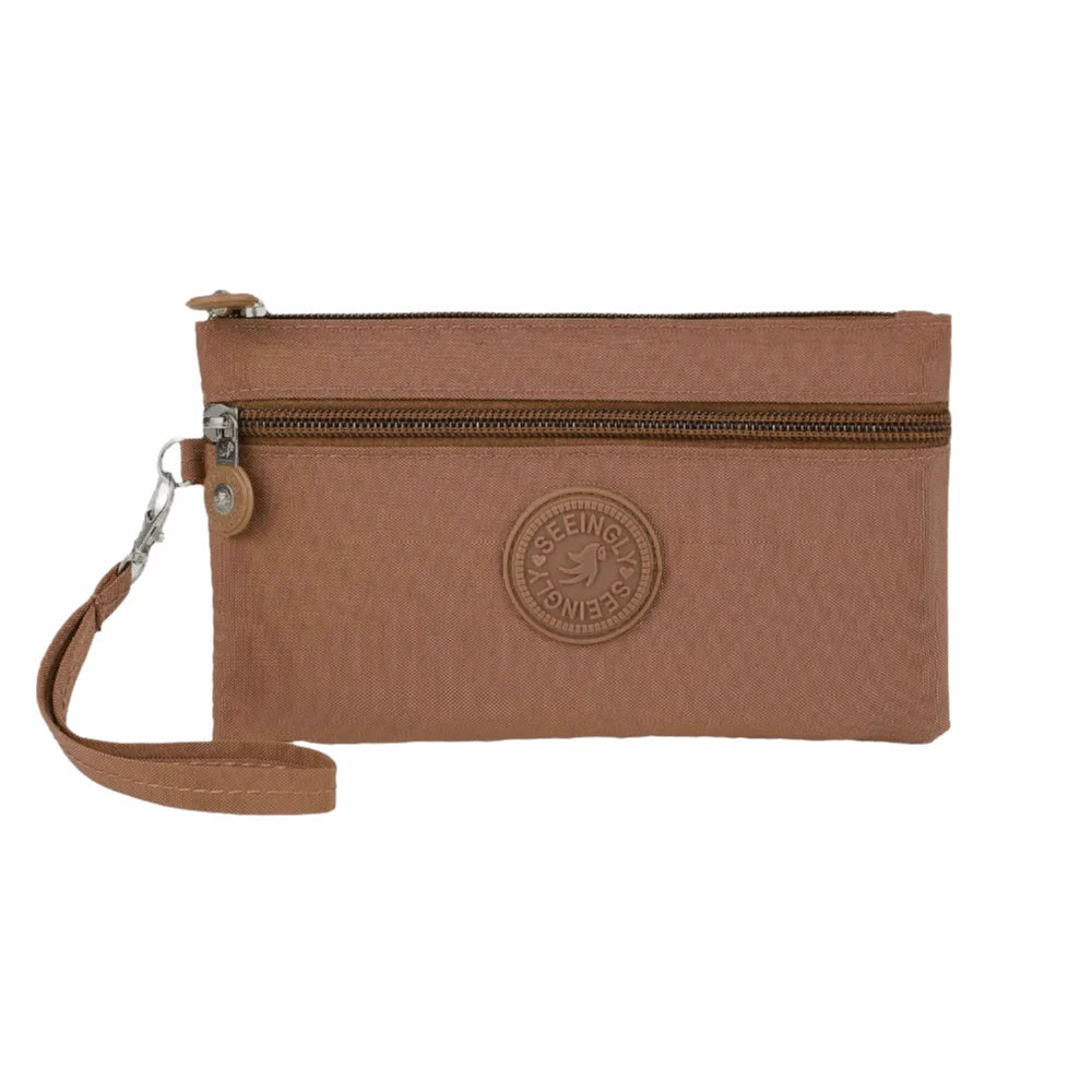 New Waterproof Women Wallet Wear-resistant Durable Coin Purse Portable Nylon Zipper Clutch Ladies Quake Coral Pink