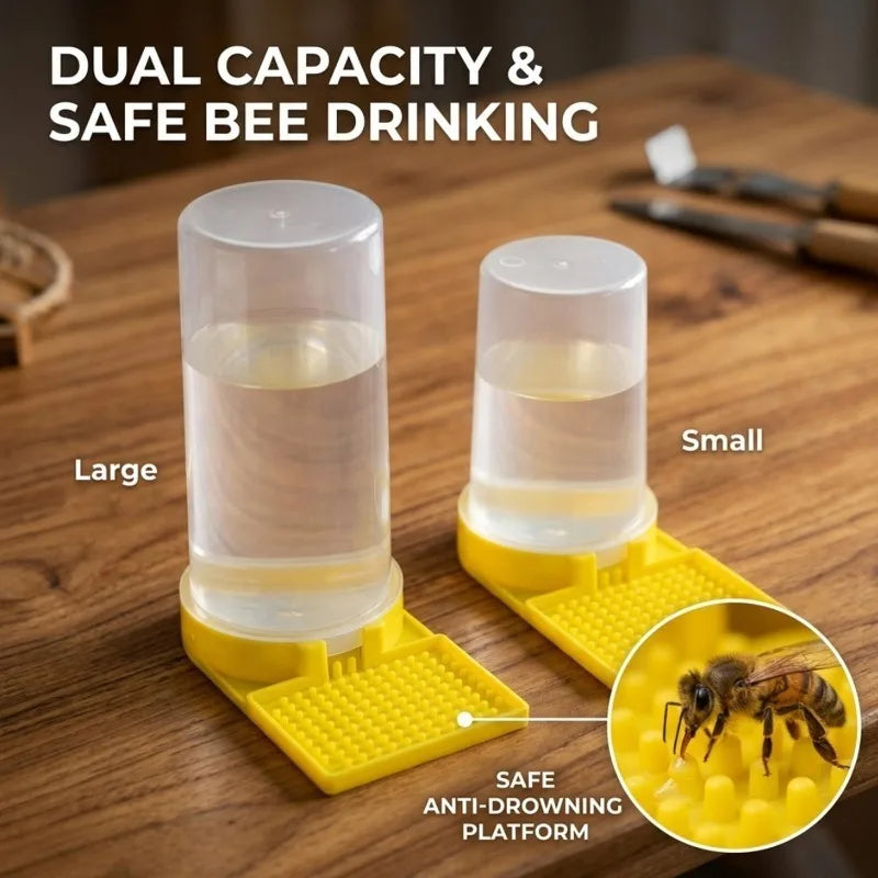 2/1PCS High-Capacity Bee Waterer Point Type Bee Drinking Water Tools Automatic Plastic Water Troughs for Chick Poultry Waterers Quake