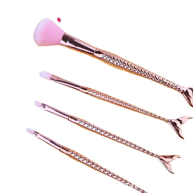 Mermaid Makeup Brushes Set for Cosmetics Foundation Blush Powder Eyeshadow Blending Soft Fluffy Makeup Brush Women Beauty Tools Quake
