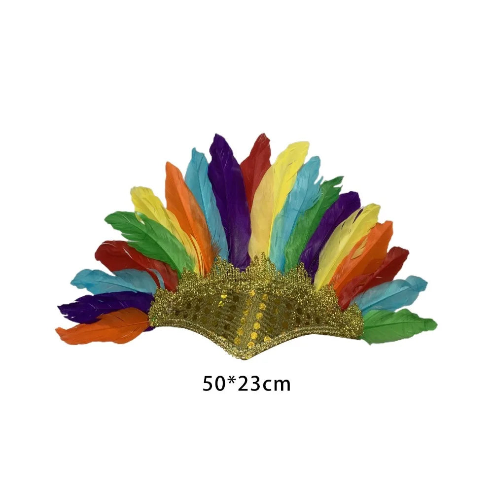 Feather Carnival Costume Children's Day Headwear Fancy Dress Party Headpiece Feather Headdress Quake