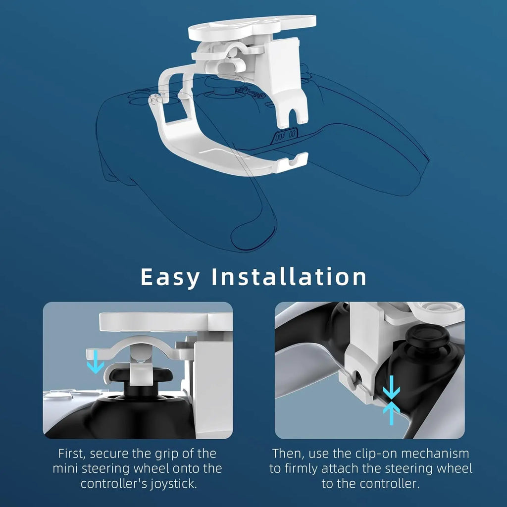 Mini Steering Wheel for PS5 Controller,Racing Game Accessory Compatible with PS5 & PS5 Slim Quake