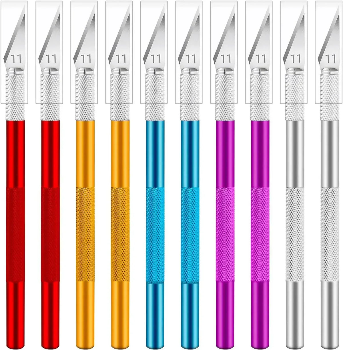 vvocci Precision Hobby Knife for DIY, Colorful Craft Knife Kit 10PCS Exacto Knife, Sharp Exacto Knife Set, Art,Cutting, Carving, Quake 10PCS-Mix